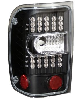 2001-2005 Ford Ranger Black LED Taillights G2 - 03-FR01TLEDG2JM