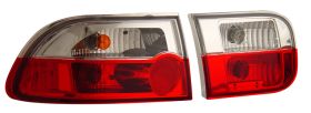 1992-1995 Honda Civic 2dr / 4dr Red / Clear Euro Taillights - 03-HC9295TLRC2D