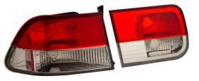 1996-2000 Honda Civic 2dr Red / Clear OEM Style Taillights - 03-HC9600TLRC2D