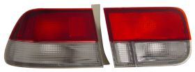 1996-2000 Honda Civic 2dr Red / Clear OEM Style Taillights 4pc - 03-HC962DTLRC-SET