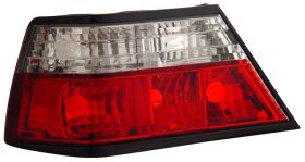 1985-1993 Mercedes Benz E Class W124 Red / Clear Euro Taillights - 03-MBZE8593TLRC