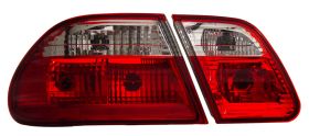 1995-2003 Mercedes Benz E Class W210 Red / Clear Euro Taillights G2 - 03-MBZE95TLAG2