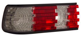 1986-1991 Mercedes Benz S Class W126 Red / Clear Euro Taillights - 03-MBZS86TLRC