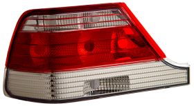 1997-1999 Mercedes Benz S Class W140 Red / Clear Euro Taillights - 03-MBZS9799TLRC