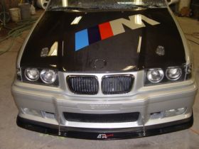 1992-1999 BMW E36 M3 APR Carbon Fiber Front Splitter With Rods