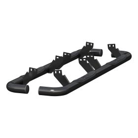 2003-2010 Hummer H2 Aries 3" Round Semi-Gloss Black Steel Side Bars REQUIRED FACTORY ROCKER BAR AND INCLUDING SUT - 204075