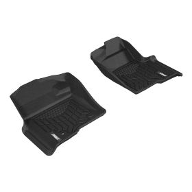 2011-2014 Ford F-150 Aries Black StyleGuard XD Floor Liners XLT/Standard Cab Pickup/1st Row Without Over The Hump/Not Fit 4X4 Manual Floor Shifter (Dual Retention Posts) - FR07211809