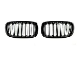2014-2016 BMW X5 F15 Replacement Dual-Slats Glazing Black Front Grille - BM-0174