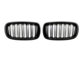 2014-2016 BMW X5 F15 Replacement Dual-Slats Stealth Black Front Grille - BM-0174