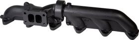 ATS Diesel 2003-07.5 5.9L Cummins 2-Piece Pulse Flow Exhaust Manifold Kit Holset Turbo Flange Non Wastegated Ceramic Coated Black - 2049242272