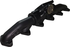 ATS Diesel 1994-98 5.9L Cummins 3-Piece Pulse Flow Exhaust Manifold Kit T-3 Turbo Flange Center Wastegated Ceramic Coated Black - 2049352164