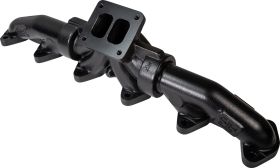 ATS Diesel 1994-98 5.9L Cummins 3-Piece Pulse Flow Exhaust Manifold Kit T-4 Turbo Flange Non Wastegated Ceramic Coated Black - 2049432164