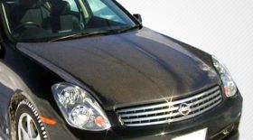 2003-2004 Infiniti G Sedan G35 Carbon Fiber OEM Hood - 1 Piece - 104739