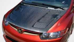 2006-2011 Honda Civic 2DR Carbon Fiber Circuit Hood - 1 Piece - 103131
