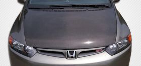 2006-2011 Honda Civic 4DR Carbon Fiber OEM Hood - 1 Piece - 104107