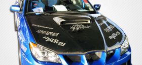 2006-2007 Subaru Impreza WRX STI Carbon Fiber STI Look Hood - 1 Piece - 103413