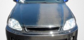 1996-1998 Honda Civic Carbon Fiber OEM Hood - 1 Piece - 101709