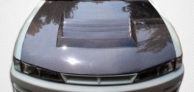 1997-1998 Nissan 240SX Carbon Fiber D-1 Hood - 1 Piece - 104241