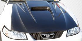 1999-2004 Ford Mustang Carbon Fiber Spyder 3 Hood - 1 Piece - 102722