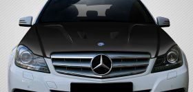 2012-2014 Mercedes C Class W204 Carbon Fiber Black Series Look Hood - 1 Piece - 