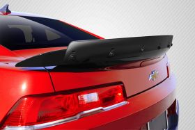 2014-2015 Chevy Camaro Carbon Fiber Wicker Bill Look Wing Spoiler Add On- 1 Piec