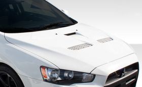 2008-2015 Mitsubishi Lancer / Lancer Evolution 10 Duraflex Evo X Look Hood - 1PC