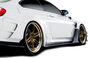 2014-2019 BMW 4 Series F32 AF-1 Wide Body Side Spliters 2PC (GFK) (Must be used with Couture M Sport Look Side Skirts) - 113587
