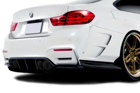 2014-2019 BMW 4 Series F32 AF-1 Wide Body Rear Add Ons Spat Extensions 2PC (GFK) (Must be used with Couture M4 Look Rear Bumper) - 113588