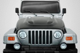 1997-2006 Jeep Wrangler Carbon Creations DriTech Power Dome Hood 1PC - 113121