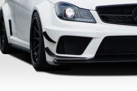 2012-2014 Mercedes C63 W204 2DR / 4DR Coupe Sedan Duraflex Black Series Look Front Bumper Canards 4PC - 113922