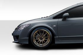 2006-2011 Honda Civic 4DR Duraflex Type M Front Fender Flares 4PC (fits JDM Civic only) - 114282