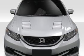 2012-2015 Honda Civic 4DR Duraflex TS-1 Hood 1PC - 114289