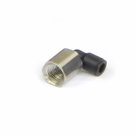 Fitting Nozzle 90 Degree Swivel 1/4 Inch NPTF to 1/4 Inch Push Lock Banks Power - 45122