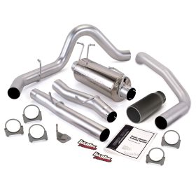 Monster Exhaust System Single Exit Black Tip 03-07 Ford 6.0L F450-F550 Crew Cab 200 inch Banks Power - 47291-B