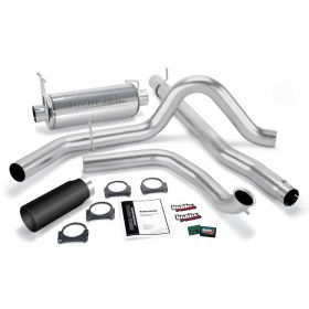 Git-Kit Bundle Power System W/Single Exit Exhaust Black Tip 00-03 Ford 7.3L Excursion Banks Power - 47514-B