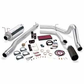 Stinger Bundle Power System W/Single Exit Exhaust Black Tip 99 Ford 7.3L F250/F350 Manual Transmission Banks Power - 47518-B