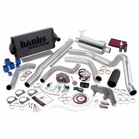 PowerPack Bundle Complete Power System W/Single Exit Exhaust Black Tip 99 Ford 7.3L F250/F350 Automatic Transmission Banks Power - 47526-B