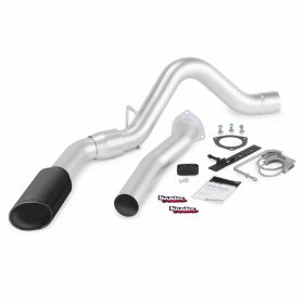 Monster Exhaust System Single Exit Black Tip 07-10 Chevy 6.6L LMM ECSB-CCLB to Banks Power - 47784-B