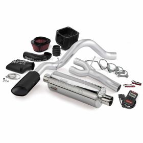 Stinger Bundle Power System W/Single Exit Exhaust Black Tip 07-08 Chevy 6.0L Vortex Max CCSB Banks Power - 48042-B