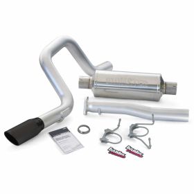 Monster Exhaust System Single Exit Black Round Tip 07-14 Toyota 4.0 FJ Cruiser Banks Power - 48141-B