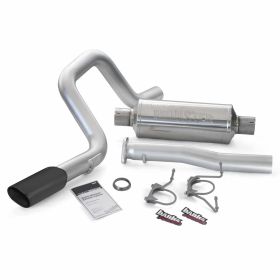 Monster Exhaust System Single Exit Black Ob Round Tip 07-14 Toyota 4.0 FJ Cruiser Banks Power - 48142-B