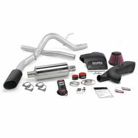 Stinger Bundle Power System W/Single Exit Exhaust Black Tip 11-14 Ford F-150 3.5L EcoBoost RCSB/CCSB/CCLB Banks Power - 48494-B