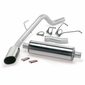 Monster Exhaust System Single Exit Chrome Ob Round Tip 03 Dodge 5.7L Hemi 1500 CCSB Banks Power - 48569