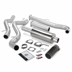Monster Exhaust System Single Exit Black Tip 01-04 Chevy 6.6L EC/CCSB Banks Power - 48629-B