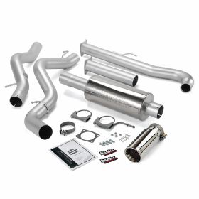 Monster Exhaust System Single Exit Chrome Tip 01-04 Chevy 6.6L EC/CCSB Banks Power - 48629