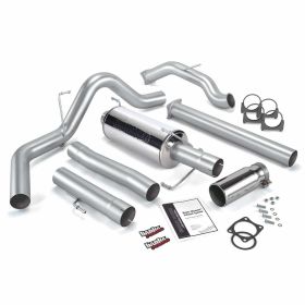 Monster Exhaust System Single Exit Chrome Round Tip 03-04 Dodge 5.9L CCLB No Catalytic Converter Banks Power - 48643