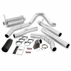 Monster Exhaust System W/Power Elbow Single Exit Black Round Tip 99-03 Ford 7.3L without Catalytic Converter Banks Power - 48659-B
