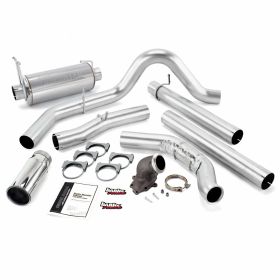 Monster Exhaust System W/Power Elbow Single Exit Chrome Round Tip 99-03 Ford 7.3L No Catalytic Converter Banks Power - 48659