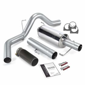 Monster Exhaust System Single Exit Black Round Tip 06-07 Dodge 325hp Mega Cab Banks Power - 48708-B