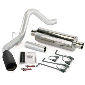 Monster Exhaust System Single Exit Black Tip 05-06 Ford 5.4/6.8L S/D Super Duty Truck Banks Power - 48724-B